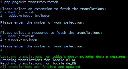 Developer extension - Fetch translations from transifex